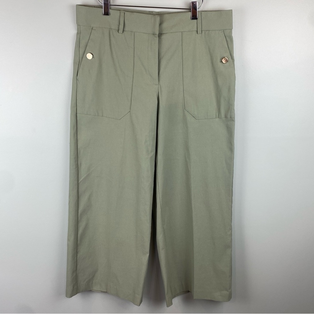 Haver & Blair Sage green High Waist Wide leg ankle crop Trousers size Large